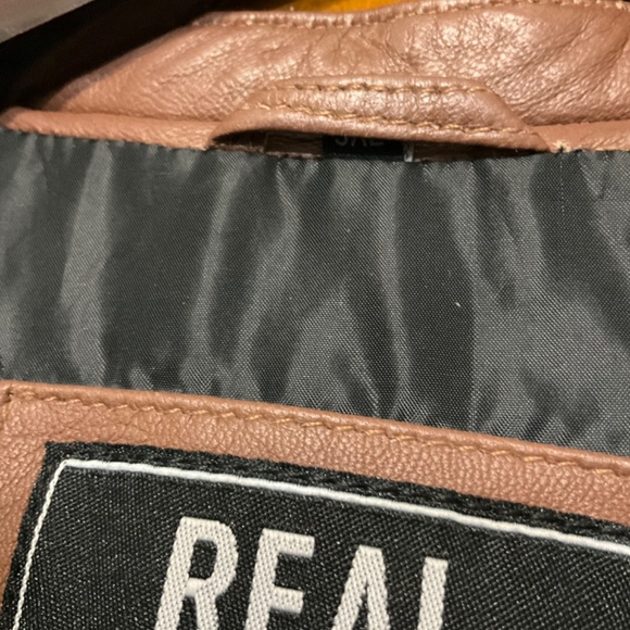 Basket weave leather jacket plus - Picture 5 of 8